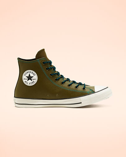 Tumbled Leather Chuck Taylor All Star Surplus Olive/Turbo Green/Egre