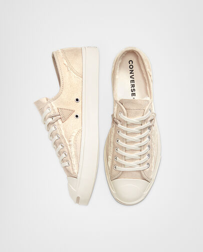 Faux Fur-Lined Leather Jack Purcell Papyrus/Natural/Egret