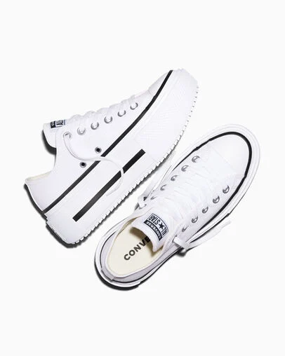Chuck Taylor All Star Lift Double Stack Platform Canvas White/Black/White, Angled View