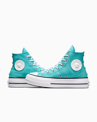 Chuck Taylor All Star Lift Platform Stars Ocean Drip/White/Black, Detail Angle View