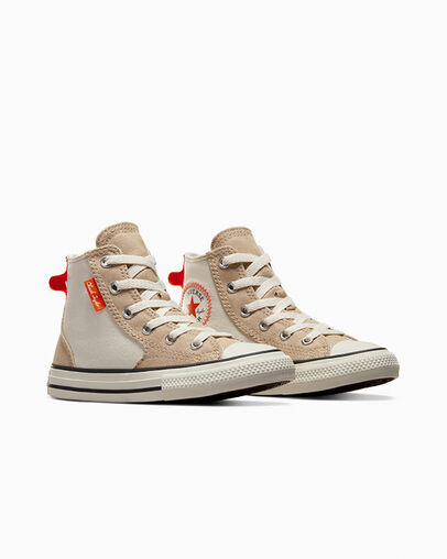 Chuck Taylor All Star Canvas Overlay Nutty Granola/Orange/Egret, Top and Side View