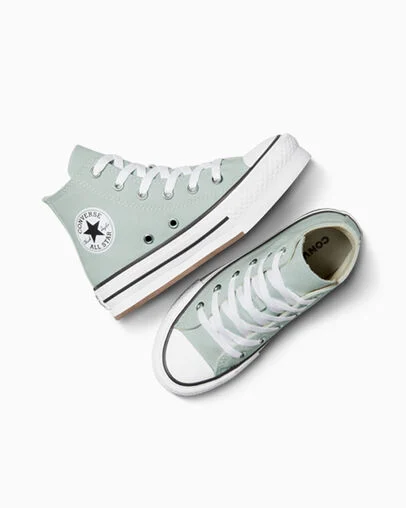 Chuck Taylor All Star EVA Lift Platform Canvas Rainwashed Grey/White, Angled View