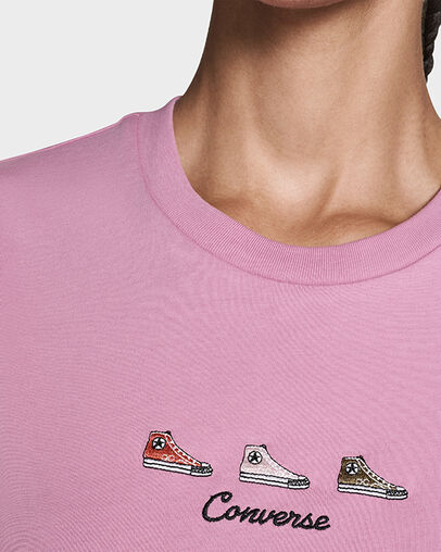 Trio Embroidered T-Shirt Cliffside Rose