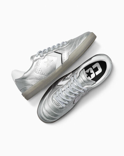 CONS Louie Lopez Pro 2 Leather Silver/White/Black, Angled View