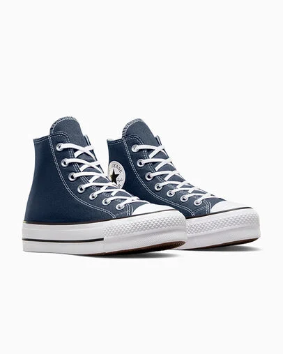 Chuck Taylor All Star Lift Platform Canvas Navy/White/Black, Top and Side View