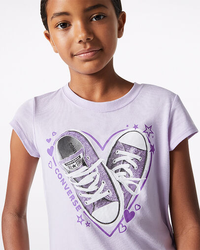 Shiny Sneaker Heart Tee Lilac Mist