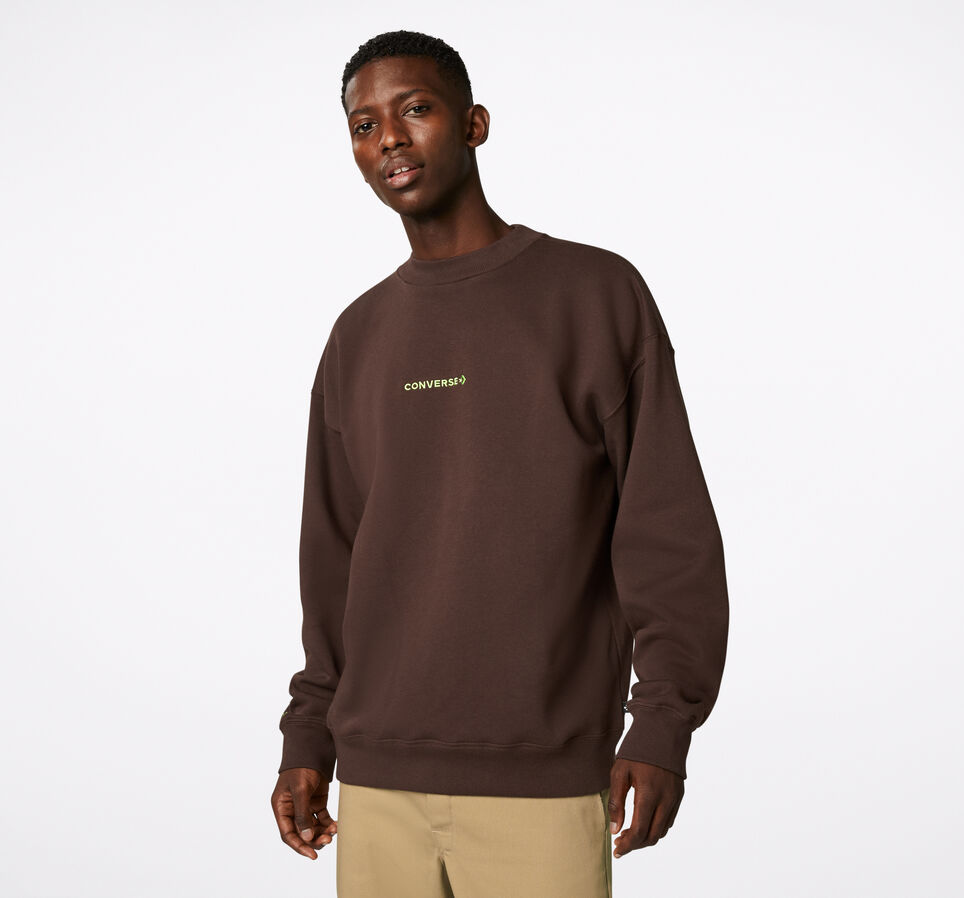 Wordmark Mock Neck Crew Earth