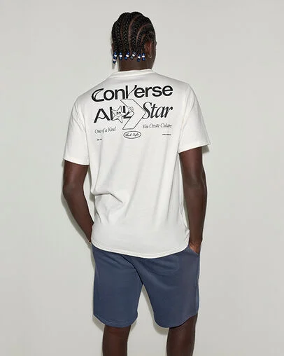 Chev Dazed Star T-Shirt Converse Egret, Detail View