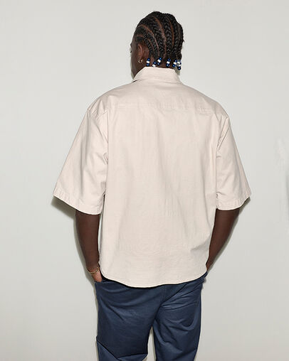 Ripstop Short-Sleeve Shirt Classic Ecru, Detail View