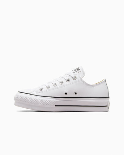 Chuck Taylor All Star Leather Platform White/Black/White, Inner Side View