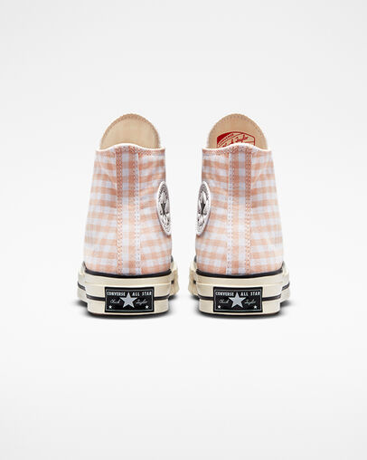Chuck 70 Gingham Cheeky Coral/White/Egret, Heel View