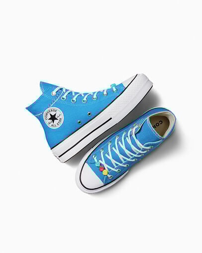 Chuck Taylor All Star Lift Kidult Dial Up Blue/White, Angled View