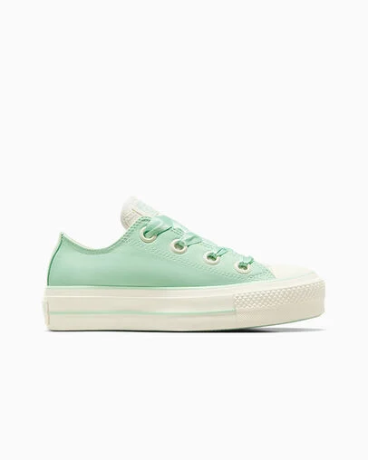 Chuck Taylor All Star Lift Matte Satin Sticky Aloe Green/Egret/Egret, Outer Side View