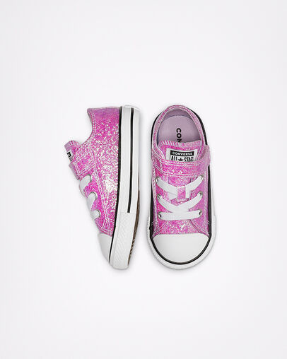 Coated Glitter Hook and Loop Chuck Taylor All Star Lilac Mist/Black/White