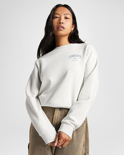 Retro Chuck Taylor Crew Light Retro Grey Heather, Front View