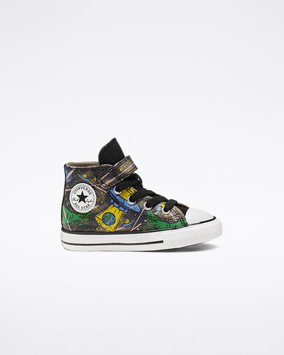 Chuck Taylor All Star Interstellar Dinos Hook and Loop High Top Mason Taupe/Bold Kiwi/Black
