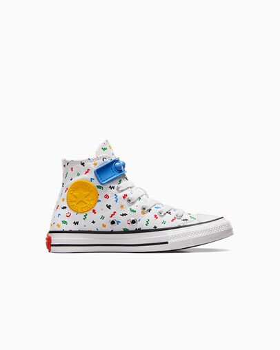 Chuck Taylor All Star Easy On Doodles White/Blue Slushy/White, Outer Side View