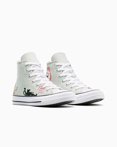 Chuck Taylor All Star Cat & Yarn Rainwashed Grey/Blackwhite, Top and Side View
