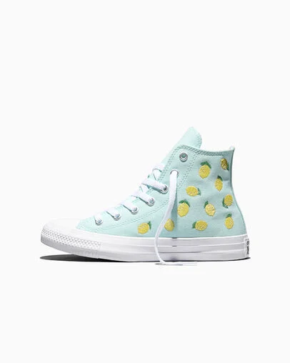 Chuck Taylor All Star Embroidered Citrus Rained Out Blue/Dandy Lion Yellow/White, Inner Side View
