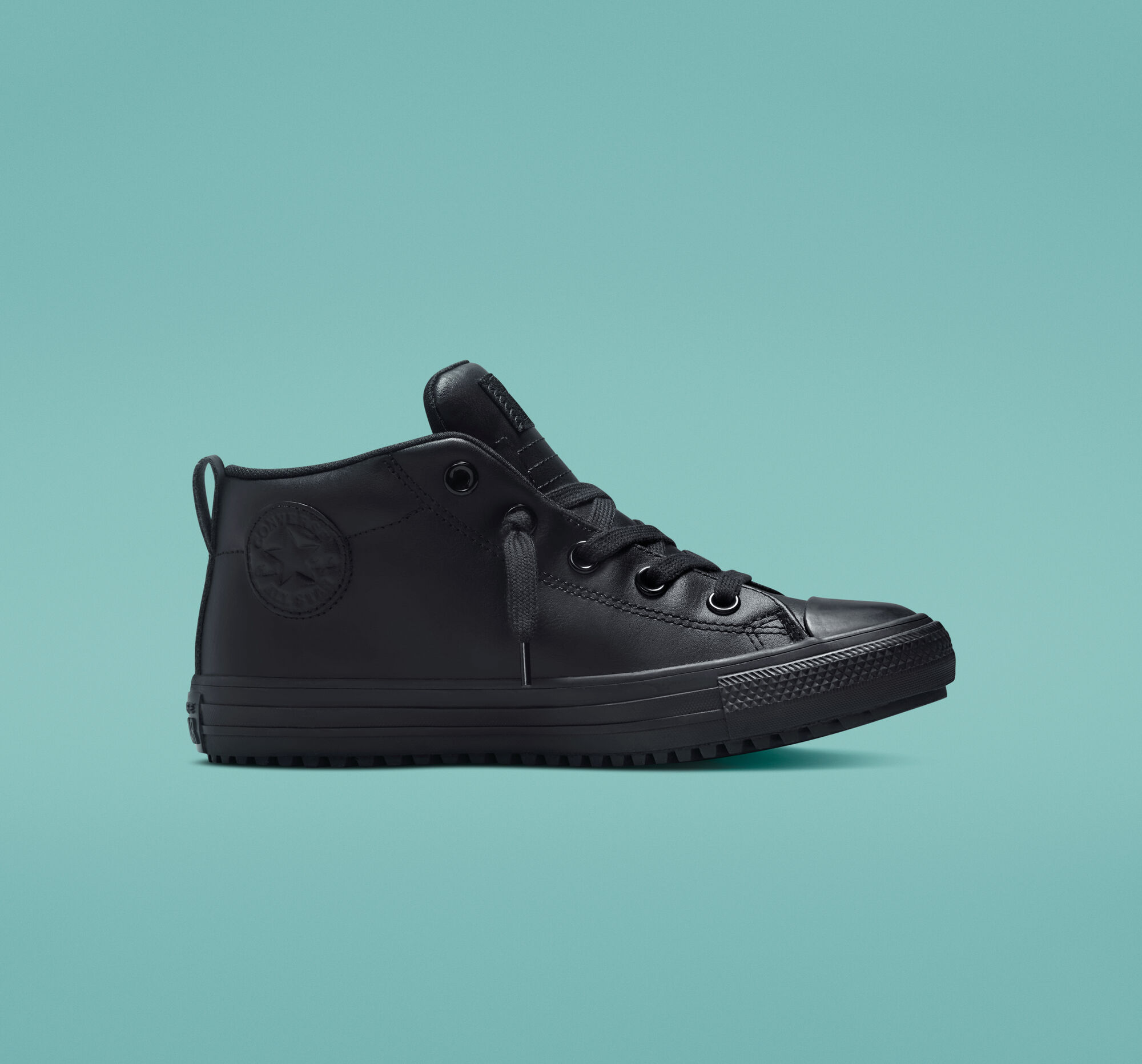 Converse Chuck Taylor All Star Street Boot Mid Counter Climate Black Leather Trainers