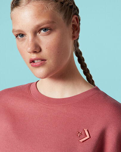 Star Chevron Cropped Crew Light Redwood