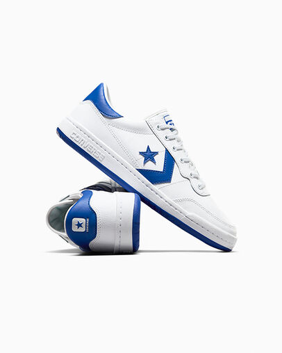 CONS Fastbreak Pro Leather & Nylon White/Blue/White, Detail Angle View