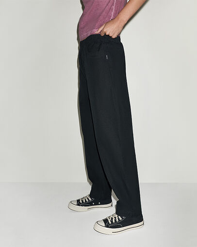 Barrel Leg Canvas Joggers Converse Black, Back View