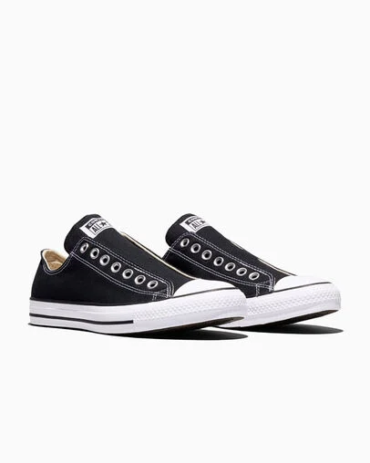 Chuck Taylor All Star Slip On Black/White/Black, Top and Side View