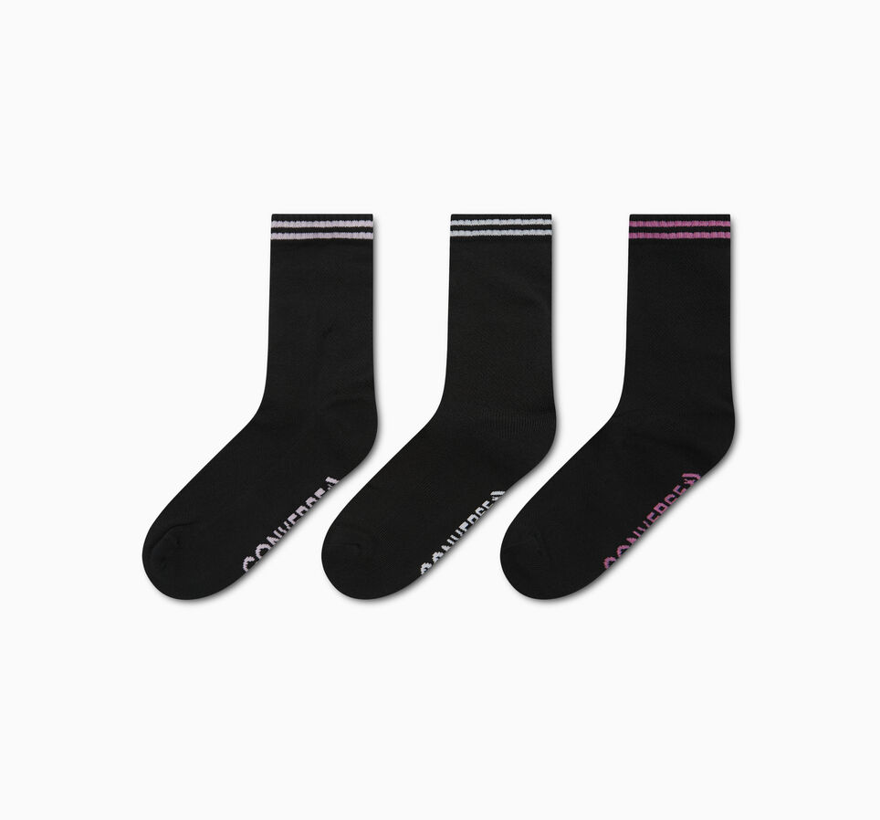 3-Pack Varsity Stripe Mesh Half-Crew Socks Egret