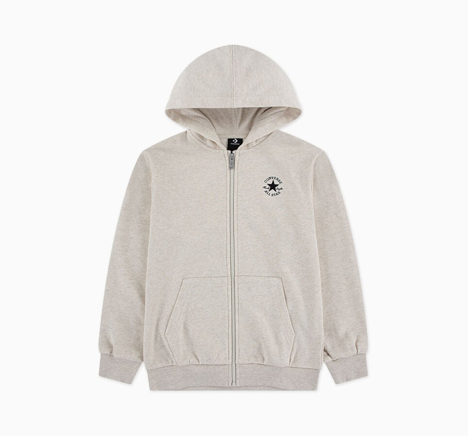 Chuck Taylor Patch Oversized Full-Zip Hoodie Light Oatmeal Heather