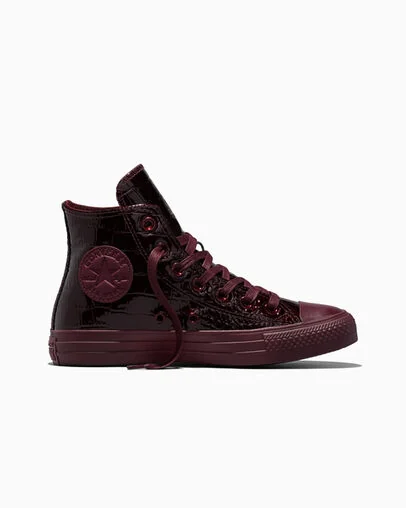 Chuck Taylor All Star Crocodile Leather Deep Bordeaux/Deep Bordeaux, Outer Side View