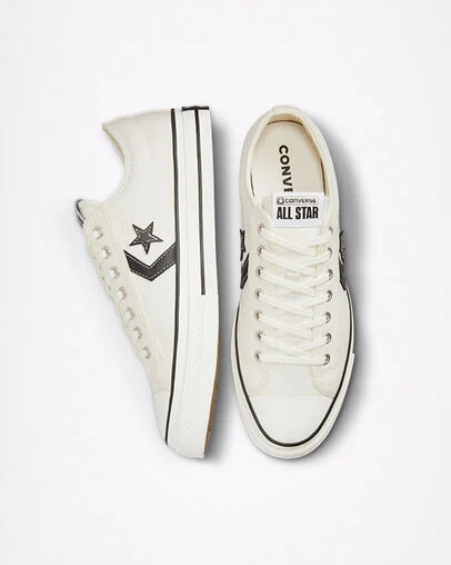 Star Player 76 Premium Canvas Vintage White/Black, Top and Side View