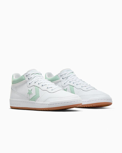 CONS Fastbreak Pro Leather & Nylon White/Sticky Aloe/Gum Honey, Top and Side View