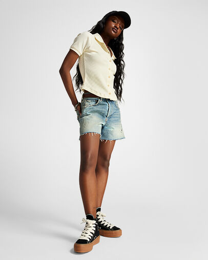 Chuck Taylor All Star Lift Platform Gum Sole Black/Gum Honey/Egret, On Foot Shot 1