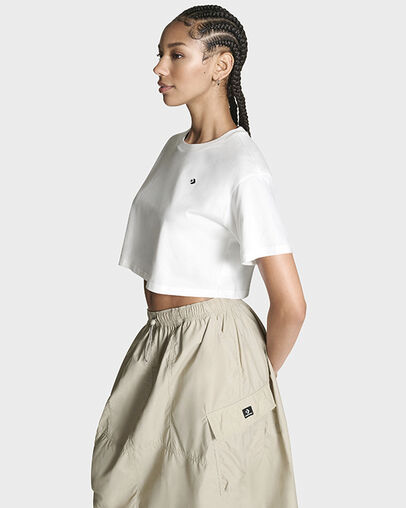 Star Chevron Sporty Boxy Fit T-Shirt White, Full Body View