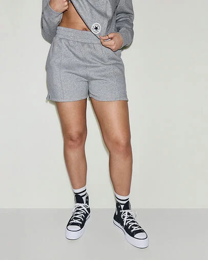 Chuck Taylor Patch Shorts Vintage Grey Heather, Front View