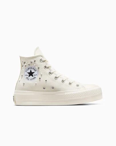 Chuck Taylor All Star Lift Y2K Gems Egret/Black/Egret, Outer Side View