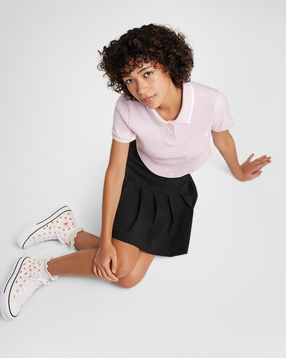 Chuck Taylor All Star Lift Platform Embroidered Strawberries Egret/Soft Red/White, On Foot Shot 2