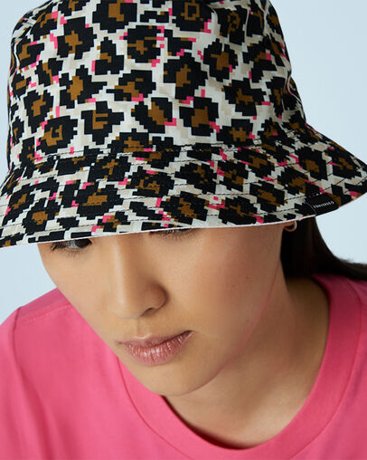 Reversible Bucket Hat Digi Leopard/Pink Foam