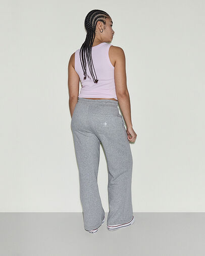 French Terry Front Seam Pants Vintage Grey Heather, Detail View