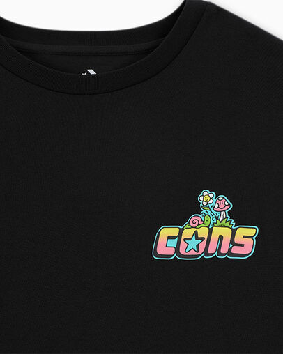 CONS Skeleton Sunrise T-Shirt Converse Black, Full Body View