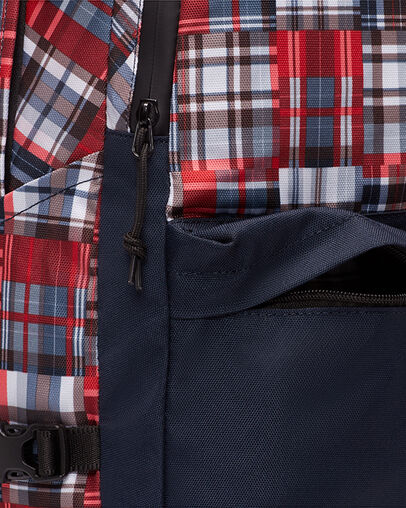 Patchwork Straight Edge Backpack Obsidian/Plaid, On Model View