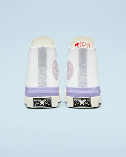Chuck 70 Color Pop Layers Vintage White/Slate Lilac, Heel View
