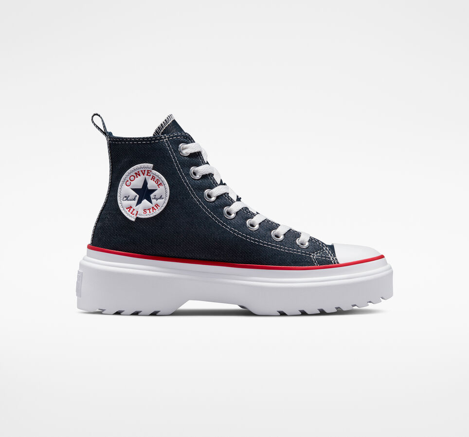Chuck Taylor All Star Lugged Lift Platform Retro Denim Obsidian/White/Red