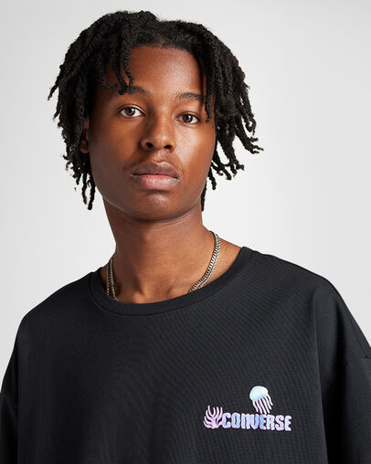 Undersea T-Shirt Converse Black, Detail View