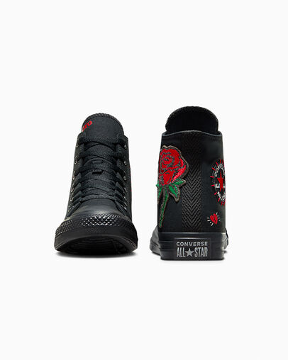Chuck Taylor All Star Rose Black/Red/Green, Heel View