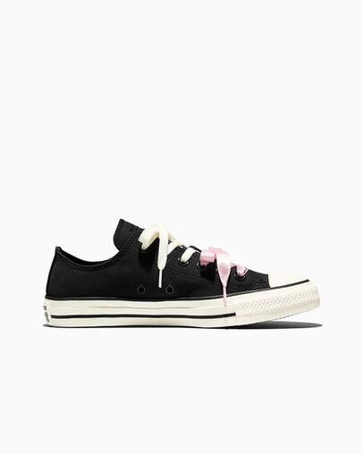 Chuck Taylor All Star Peached Canvas Black/White/Decade Pink, Outer Side View