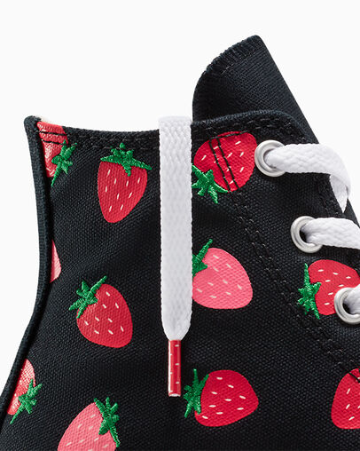 Chuck Taylor All Star Strawberries Black/Soft Red/Watermelon Pink, Detail Angle View