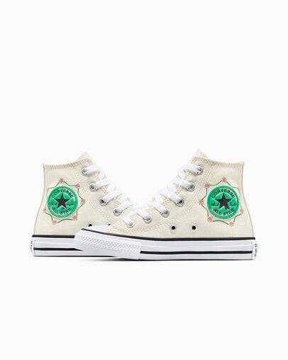 Chuck Taylor All Star Lily Pad Egret/White/Black, Detail Angle View