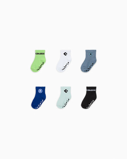 Gripper 6-Pack Socks Green Beam, Front View